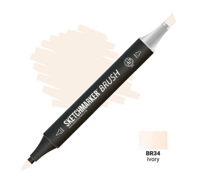 Маркер двусторонний SketchMarker Brush Слоновая кость, SMB-BR34