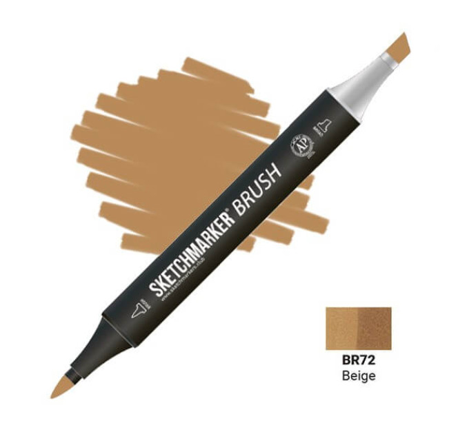 Маркер двусторонний SketchMarker Brush Бежевый, SMB-BR72