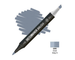 Маркер двусторонний SketchMarker Brush Прохладный серый 5, SMB-CG5
