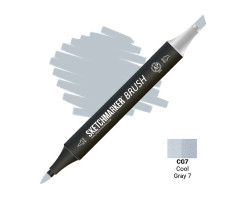 Маркер двусторонний SketchMarker Brush Прохладный серый 7, SMB-CG7