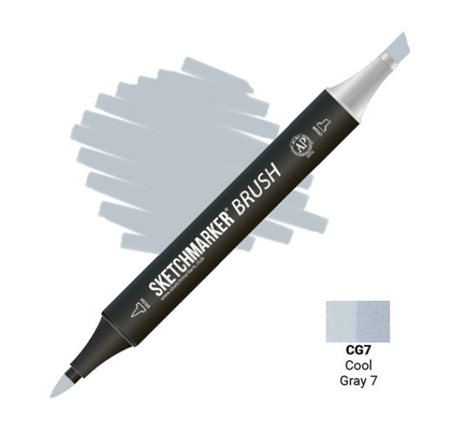 Маркер двусторонний SketchMarker Brush Прохладный серый 7, SMB-CG7