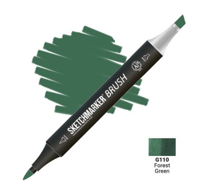 Маркер SketchMarker Brush кисть Зелений ліс SMB-G110