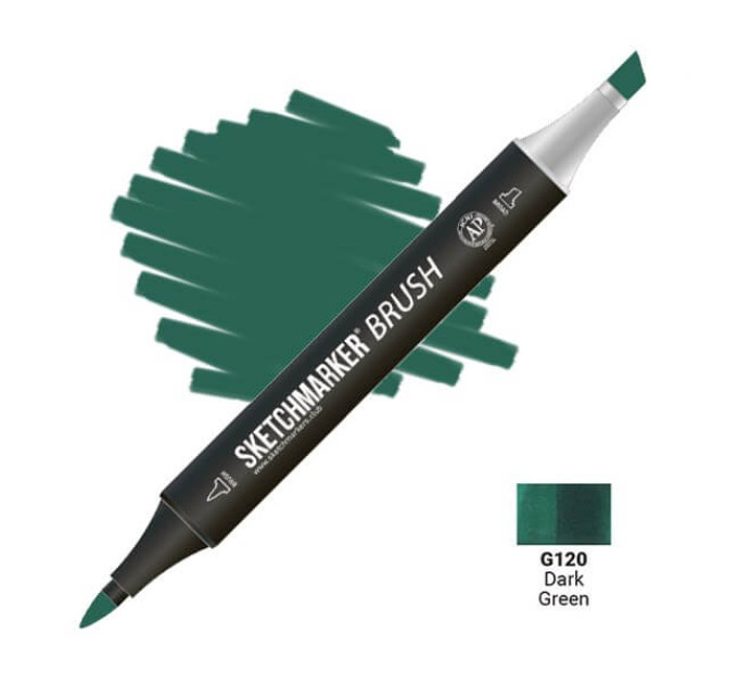 Маркер SketchMarker Brush кисть Темний зелений SMB-G120