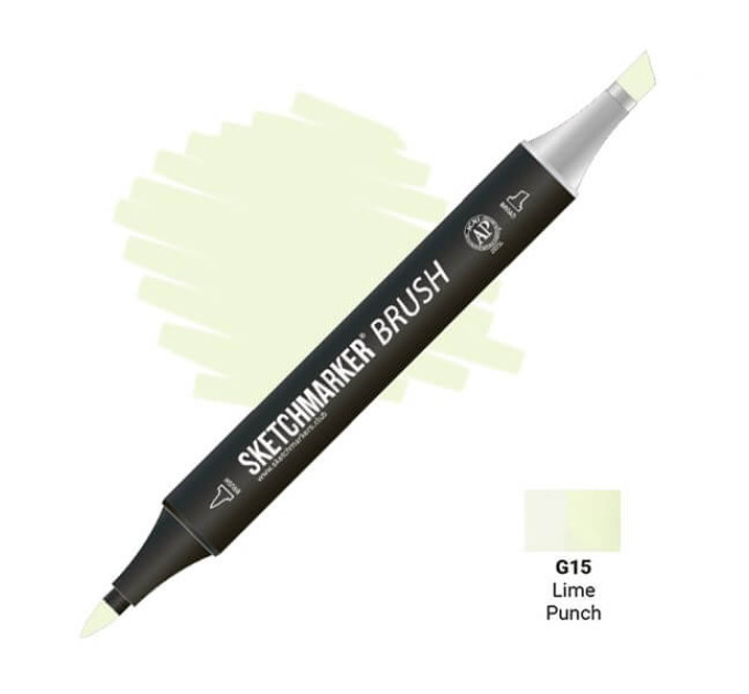 Маркер SketchMarker Brush кисть Лаймовий пунш SMB-G15