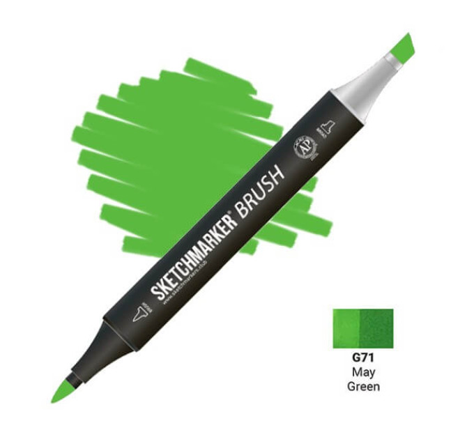 Маркер SketchMarker Brush кисть Травневий зелений SMB-G71