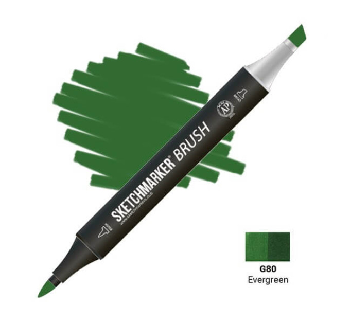 Маркер SketchMarker Brush кисть Вічнозелений SMB-G80