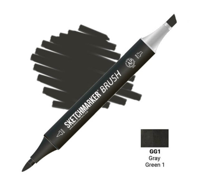 Маркер SketchMarker Brush кисть Сіро-зелений 1 SMB-GG1