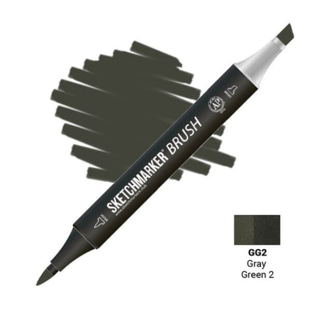 Маркер SketchMarker Brush кисть Сіро-зелений 2 SMB-GG2