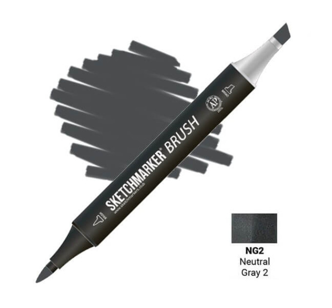 Маркер двусторонний SketchMarker Brush Нейтральный серый 2, SMB-NG2