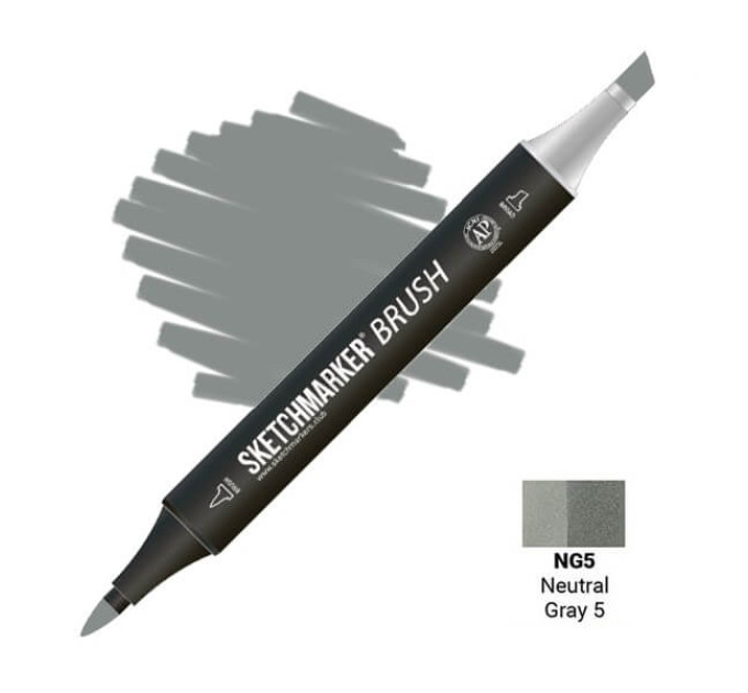 Маркер SketchMarker Brush кисть Нейтральний сірий 5 SMB-NG5