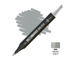 Маркер SketchMarker Brush кисть Нейтральний сірий 6 SMB-NG6