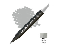 Маркер двусторонний SketchMarker Brush Нейтральный серый 7, SMB-NG7