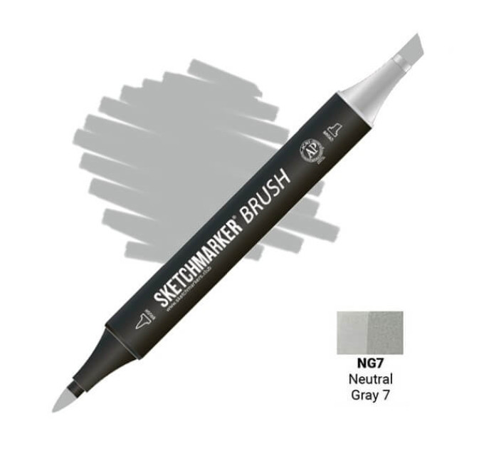 Маркер двусторонний SketchMarker Brush Нейтральный серый 7, SMB-NG7