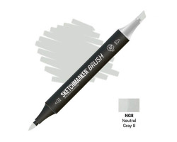 Маркер SketchMarker Brush кисть Нейтральний сірий 8 SMB-NG8