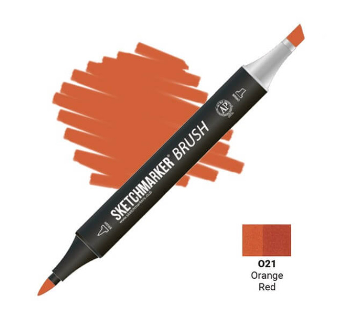 Маркер двусторонний SketchMarker Brush Оранжево-красный, SMB-O21