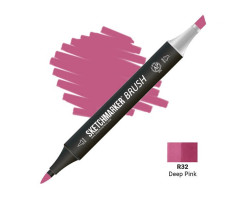 Маркер SketchMarker Brush кисть Глибокий рожевий SMB-R32