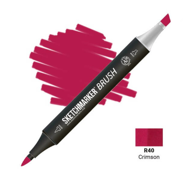 Маркер двусторонний SketchMarker Brush Малиновый, SMB-R40