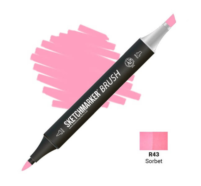 Маркер двусторонний SketchMarker Brush Щербет, SMB-R43