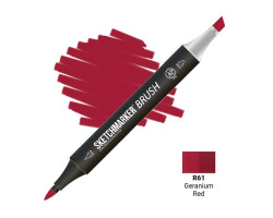 Маркер SketchMarker Brush кисть Червона герань SMB-R61