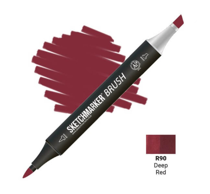 Маркер SketchMarker Brush кисть Глибокий червоний SMB-R90
