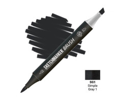 Маркер SketchMarker Brush кисть Простий сірий 1 SMB-SG1