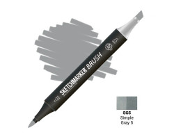Маркер SketchMarker Brush кисть Простий сірий 5 SMB-SG5
