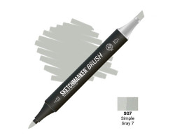 Маркер SketchMarker Brush кисть Простий сірий 7 SMB-SG7