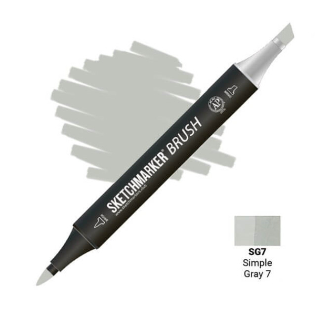 Маркер SketchMarker Brush кисть Простий сірий 7 SMB-SG7