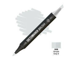 Маркер SketchMarker Brush кисть Простий сірий 8 SMB-SG8