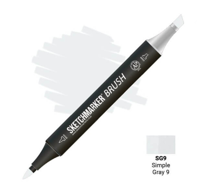 Маркер SketchMarker Brush кисть Простий сірий 9 SMB-SG9
