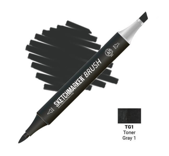 Маркер SketchMarker Brush кисть Тонований сірий 1 SMB-TG1