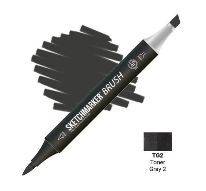 Маркер SketchMarker Brush кисть Тонований сірий 2 SMB-TG2