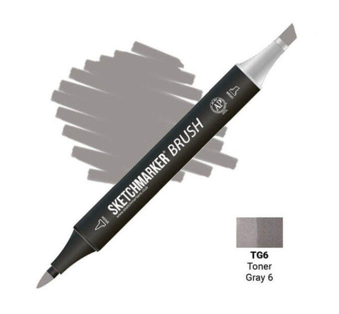 Маркер SketchMarker Brush кисть Тонований сірий 6 SMB-TG6
