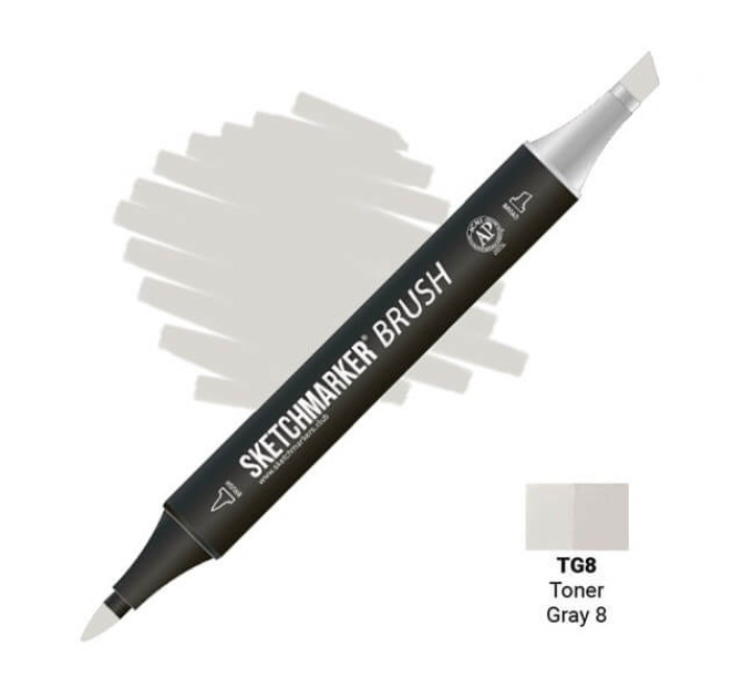 Маркер SketchMarker Brush кисть Тонований сірий 8 SMB-TG8