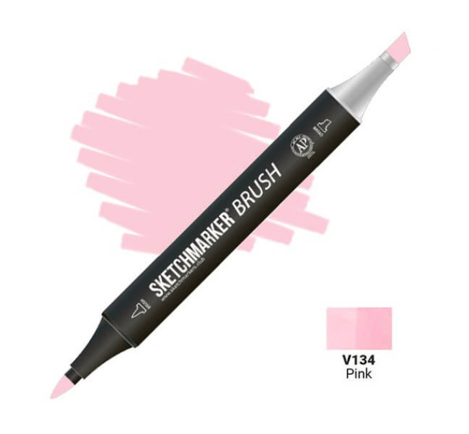 Маркер SketchMarker Brush кисть Рожевий SMB-V134