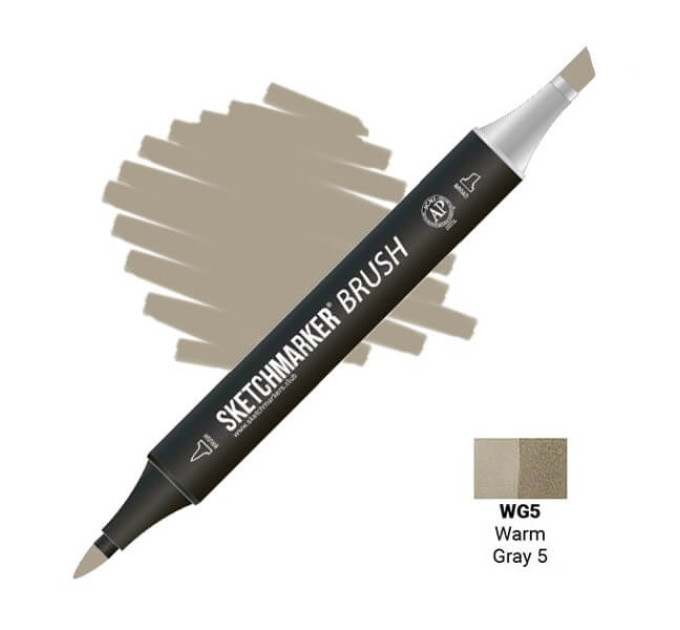 Маркер SketchMarker Brush кисть Теплий сірий 5 SMB-WG5