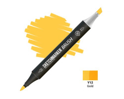 Маркер SketchMarker Brush кисть Золото SMB-Y12