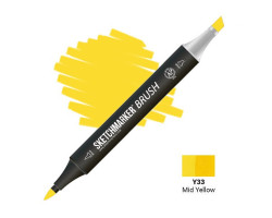 Маркер SketchMarker Brush кисть Середній жовтий SMB-Y33