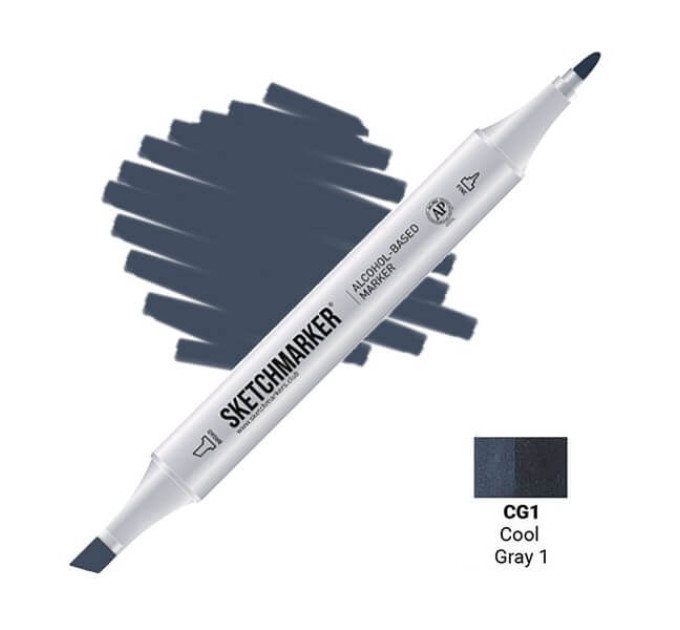 Маркер двусторонний SketchMarker Прохладный серый 1, SM-CG01