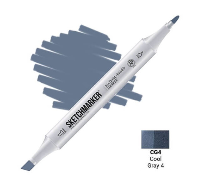 Маркер Sketchmarker Поштучно SKETCHMARKER Cool gray 4 (Прохладный серый 4), SM-CG04