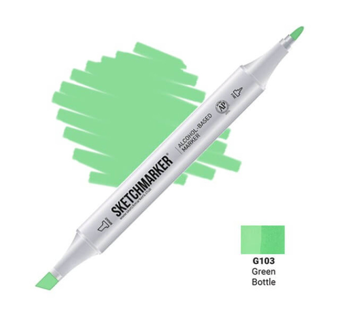 Маркер двусторонний SketchMarker Зеленая бутылка, SM-G103