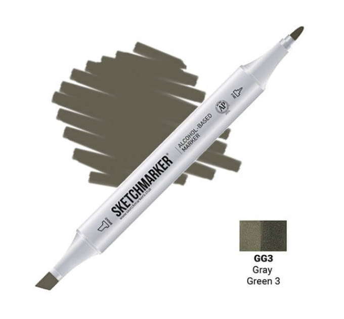 Маркер Sketchmarker Gray Green 3 (Серо зелёный 3), SM-GG03