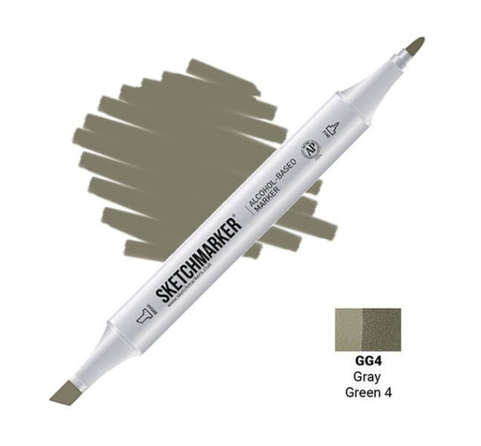 Маркер Sketchmarker Gray Green 4 (Серо зелёный 4), SM-GG04