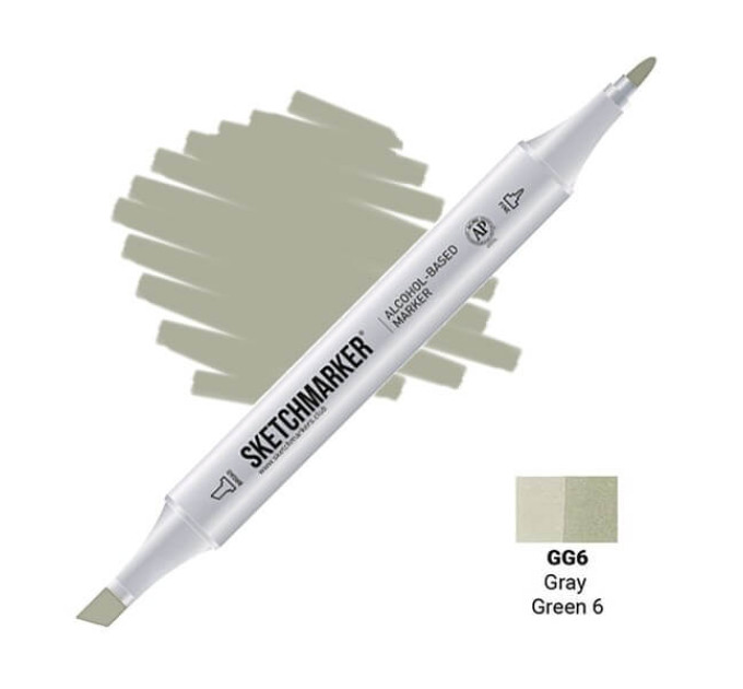 Маркер Sketchmarker Gray Green 6 (Серо-зелёный 6), SM-GG06