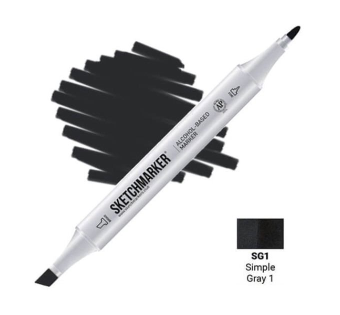 Маркер двусторонний SketchMarker Простой серый 1, SM-SG01