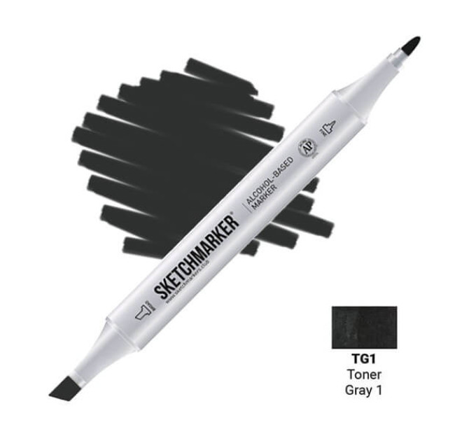 Маркер двусторонний SketchMarker Тонированный серый 1, SM-TG01