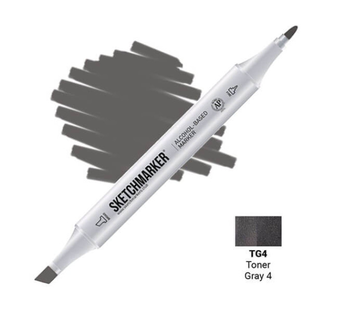 Маркер двусторонний SketchMarker Тонированный серый 4, SM-TG04