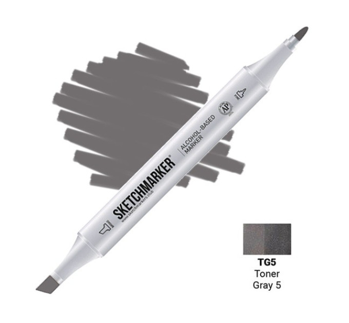 Маркер двусторонний SketchMarker Тонированный серый 5, SM-TG05