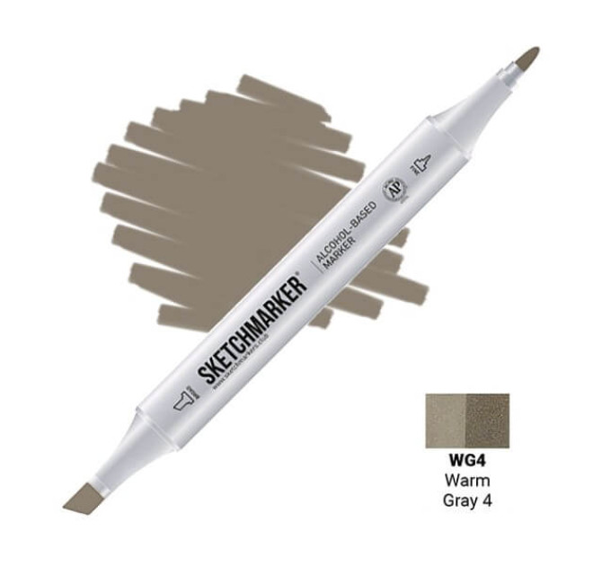 Маркер Sketchmarker Warm Gray 4 (Теплый серый 4), SM-WG04