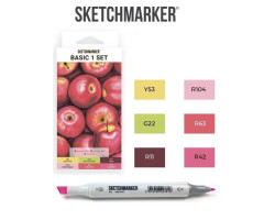 Маркеры для скетчинга SketchMarker набор 6 шт, Basic 1 Базовые цвета 1, SM-6BAS1